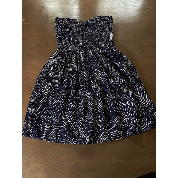 devlin Dress Size Small Strapless Blue White Quilted Smocked Mini from Nordstrom - Picture 9 of 15